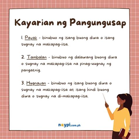 pautos|PANGUNGUSAP: Mga Halimbawa, Bahagi, Kayarian, .